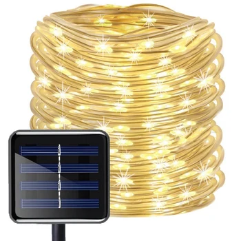 100 Led Solar String Fény Vízálló Kötél Cső Világítás Kültéri Fa Kerti Lámpa