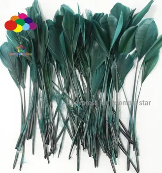 15-20cm Mély Zöld coque közelében Liba Farok Tollak Magassága 4-6 hüvelyk DIY Varrás Szoknya haj kiegészítők tollak