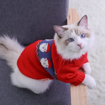 2023 Új Pet Karácsonyi Ruhát Macska Meleg Pulóver az Őszi-Téli Kis Kutya Őszi-Téli Ruhák Macska Jelmez