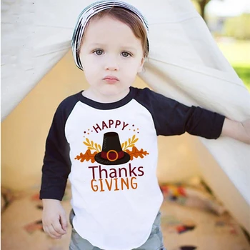 Hálaadás Tök Ing Gyerekek, Fiúk, Lányok, Hosszú Ujjú Őszi Ing Halloween, hálaadás Fél Raglan pólók Törökország Maximum