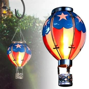 Napelemes Hőlégballon Fény Lámpa Kültéri Kertben, Udvaron Akasztás Dekorok LED Karácsonyi Dekoráció