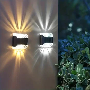 Napelemes LED-es Fali Lámpák Felderül a Külső Tér Vízálló LED Lépcső Világítás Udvaron Táj Dekor Fény Kívül Kert, Dekoráció