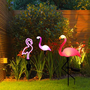 Napenergia Flamingo Fény LED Udvar Lámpa Kerti Lámpa Vízálló Tét Fény Útja Dekoráció Napelemes Kerti Föld Lámpás