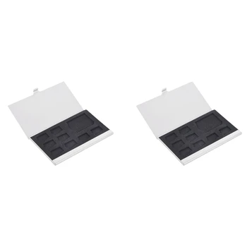 10X 9 Micro-SD/SD Memória Kártya Birtokosa a Dobozt Védő Fém Esetben 8 TF&1 SD