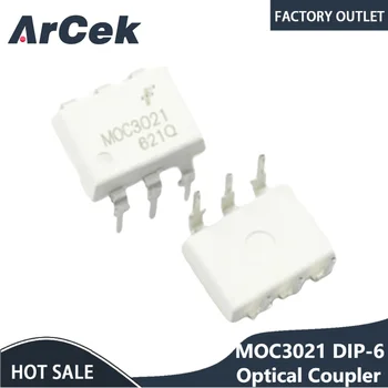 10db/Sok MOC3021 DIP-6 Optikai Csatoló(OC) Optocoupler + Eredeti
