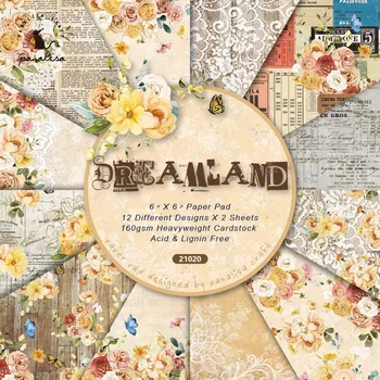 12Sheet Dreamland Scrapbooking Papírokat Pad DIY Napló Kártya Készítés Szemét Folyóirat Művészeti Háttér Dekoratív Papír Kézműves Kellékek