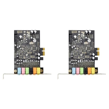 2X Pcie 7.1 csatornás hangkártya Sztereó Surround Hangzás PCI-E Beépített 7.1 Csatornás Audio-Rendszer CM8828