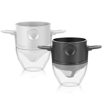2db Kávé Filter A Bögre Hordozható Csepp Kávé, Tea Jogosultja Újrafelhasználható Tea Infúzióval, Majd Állni Kávé Dripper