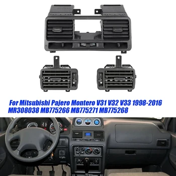 3Pcs Autó Műszerfal légkondicionáló Outlet Készletek Mitsubishi Pajero Montero V31 V32 V33 1998-2016 Központi Szellőző Grill