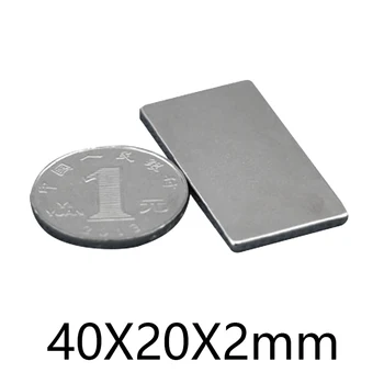 40x20x2mm blokk kézműves Neodímium Mágnesek mágneses 40mm*20mm*2mm Téglatest Erős Mágnes NdFeB micro Mágnesek 40*20*2 mm