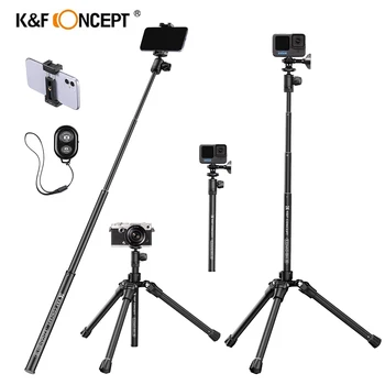 A K&F Koncepció 67inch Videó Felvétel Telefon Állvány Videó Kamera Állvány, Könnyű Önarckép Stick Állni a Bluetooth Távirányító