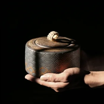 A japán kerámia tea caddies régi porcelán teás kanna tároló tea vagy élelmiszer
