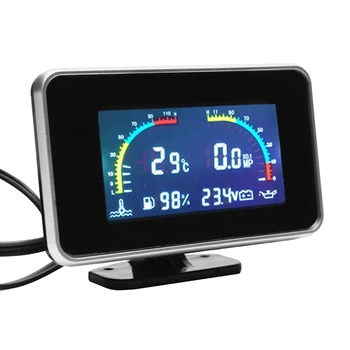 Autó LCD-4 Az 1-ben Műszer LCD Autó Digitális olajnyomásmérő Voltmérő Víz Temp Mérő 4 Az 1-ben