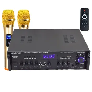 C5198 A1941 Cső AV-6088M 2.1 Csatornás Távirányító LED Képernyő Bluetooth-USB-SD-Kártya FM Rádió karaoke Otthoni Audió Erősítő