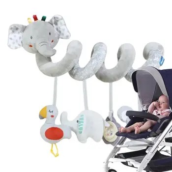 Carseat Játékok Babák autósülés Kiegészítők Állati Minták autósülés Kiegészítő Újszülött Játék Beépített Puha Csörgő