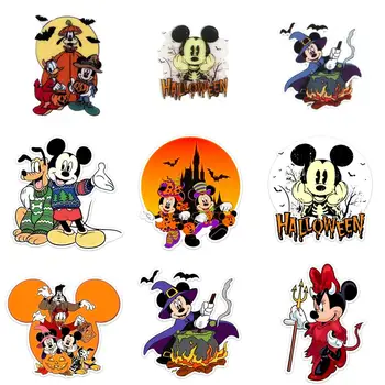 Disney Mickey Halloween 5db Flatback Síkbeli Akril Gyanta Haj Haj Kiegészítők Íj Díszítés Cabochon Scrapbook DIY Kézműves