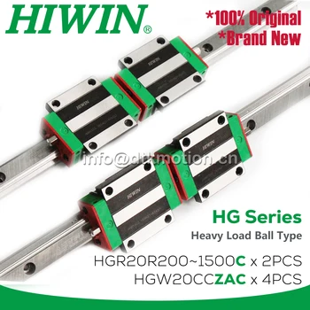 Eredeti HIWIN Lineáris vezető HGR20 200 300 400 500 600 700 800 900 1000mm 1100 1200 1500 Vasúti HGW20CC Szállítási Dia CNC Router