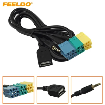 FEELDO 2 in1 3,5 MM-es + USB Csatlakozó Audio Adapter Kábel Kia Aux Kábel, CD-Lejátszó, MP3 Hyundai Kia Sportage #3072