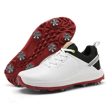 Forró Eladó Lersure Golf Cipő Férfi Vízálló Golf Tüskék Cipők Szakmai Csúszásmentes Golf Lábbeli Oktatók Luxus Sport Cipő