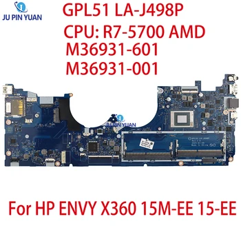 GPL51 LA-J498P A HP ENVY X360 15M-EE 15-EE Laptop Alaplap CPU: R7-5700 AMD M36931-601 M36931-001 100% Testse Teljesen OK