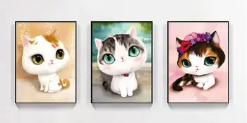 Három macska gyönyörű gyémánt festmény,gyémánt hímzés,strassz,rajzfilm