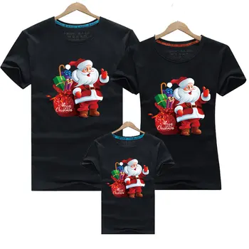 Karácsonyi Jelmez Felnőtt Gyerekek T-shirt Rövid Ujjú Pamut Rajzfilm Nyomtatási Karácsonyi Családi Egyforma Ruhát, hogy Anya, Apa Meg Én, Ruhák