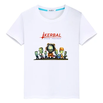 Kerball űrprogram pólók, 100% Pamut Kawaii Nyomtatás Póló-ing Aranyos Grafika Karikatúra Fiúk/Lányok Tshirt Gyermekek Nyári Felsők