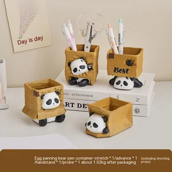 Kreatív Cuki Panda Tolltartó Hivatal Tanulói Asztal Írószer Kereskedés Kompakt Tároló Doboz Nappali Dekorációk, Díszek