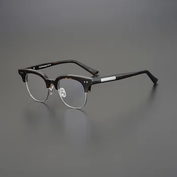 Kézzel készített Vintage Titán Optikai Szemüveg Keret, a Férfiak, a Nők Rövidlátás Receptet Szemüveg Klasszikus Divat Ovális Szemüveg Oculus