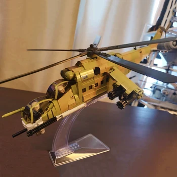 Légierő MI-24S Fegyveres szállító Helikopter építőkövei BMP-2 MS Tank Modell Tégla Fegyver DIY Kreatív Játékok Gyerek Ajándék MOC