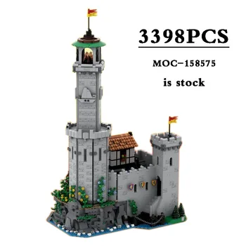 MOC-158575 Megerősített Világítótorony-10305 Oroszlán Lovag Vár Alternatív Építési Középkori Vár építőkövei Játék DIY Ajándék