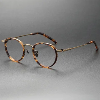 Magas Minőségű, Tiszta Titannium Szemüveg Ovális-Acetát Keret Gyönyörű Vintage Női Optikai Kerek Szemüveg, Márka, Design