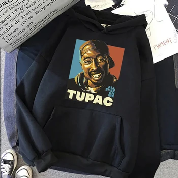 Rapper Tupac 2pac Grafikus kapucnis felső Divat Magas Minőségű, Hosszú Ujjú Pulóver, Hip-Hop Streetwear Felsők Férfi Alkalmi póló
