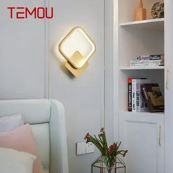 TEMOU Kortárs Réz Fali Lámpa LED 3 Színben Luxus Gyertyatartó Világítás Otthon Élő Bed Room Decor