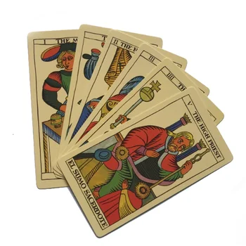 Tarot társasjáték Vicces Kártya Játék Klasszikus spanyol Tarot Játék 78pcs Kártyák doboz