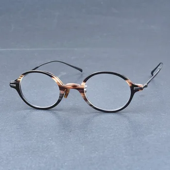 Természetes agancs KV-73 Retro Kerek Szemüveg Keret Luxus Férfi Kézzel készített Optikai Szemüveg Női Olvasó Szemüveget