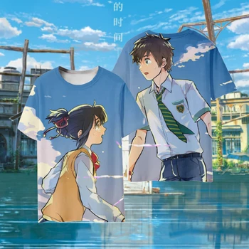 Tshirts Japán Anime Suzume Aranyos 3d Nyomtatás Utca Felső Rövid Ujjú Ruha gyerekek T-shirt Alkalmi Divat Sleeve Rövid Ujjú