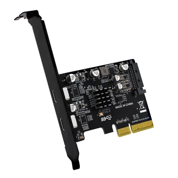 XT-XINTE PCI-E Dual C-Típusú Port pci-e 4X-USB 3.1 10Gbps bővítőkártya Elosztó Adapter Vezérlő Hozzáadása A Kártya Asztali PC