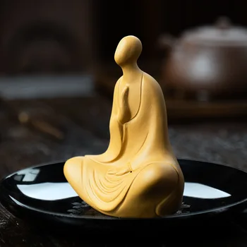Yixing Lila Agyag Tea Pet Wuxiang Buddha Teaszertartás Teás Készlet Dísz Duan Ni Xiaoshami Zen Szerzetes Lehet Emelni